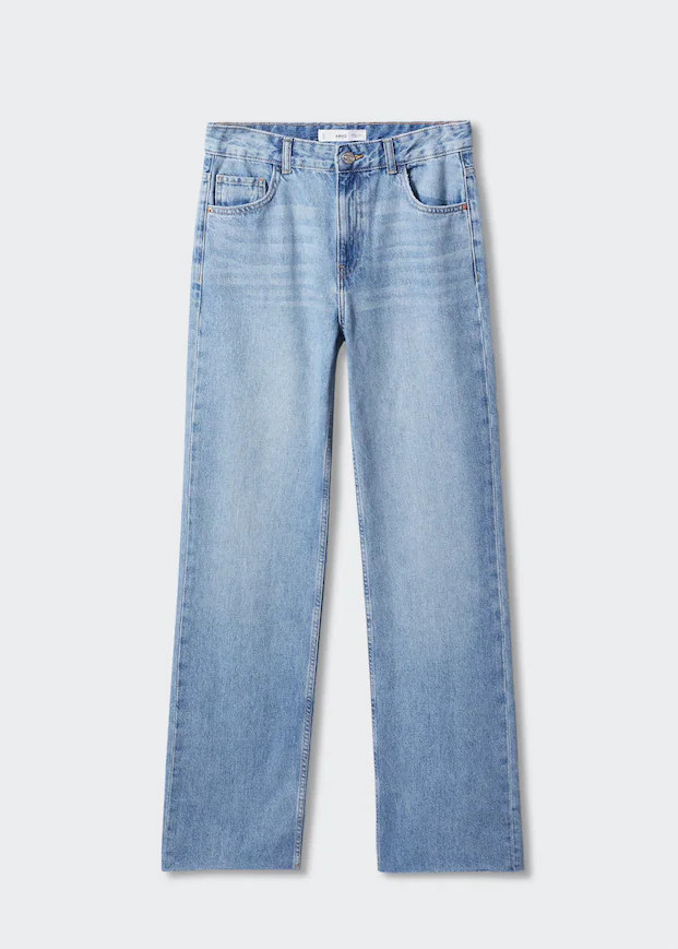 Wideleg mid-rise jeans -  Women | Mango United Kingdom | MANGO (UK)