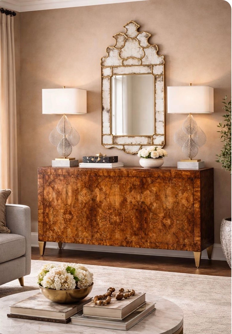 Elevating wall spaces with this beautiful sideboard, lamps, and mirror 🤩

#LTKHome
