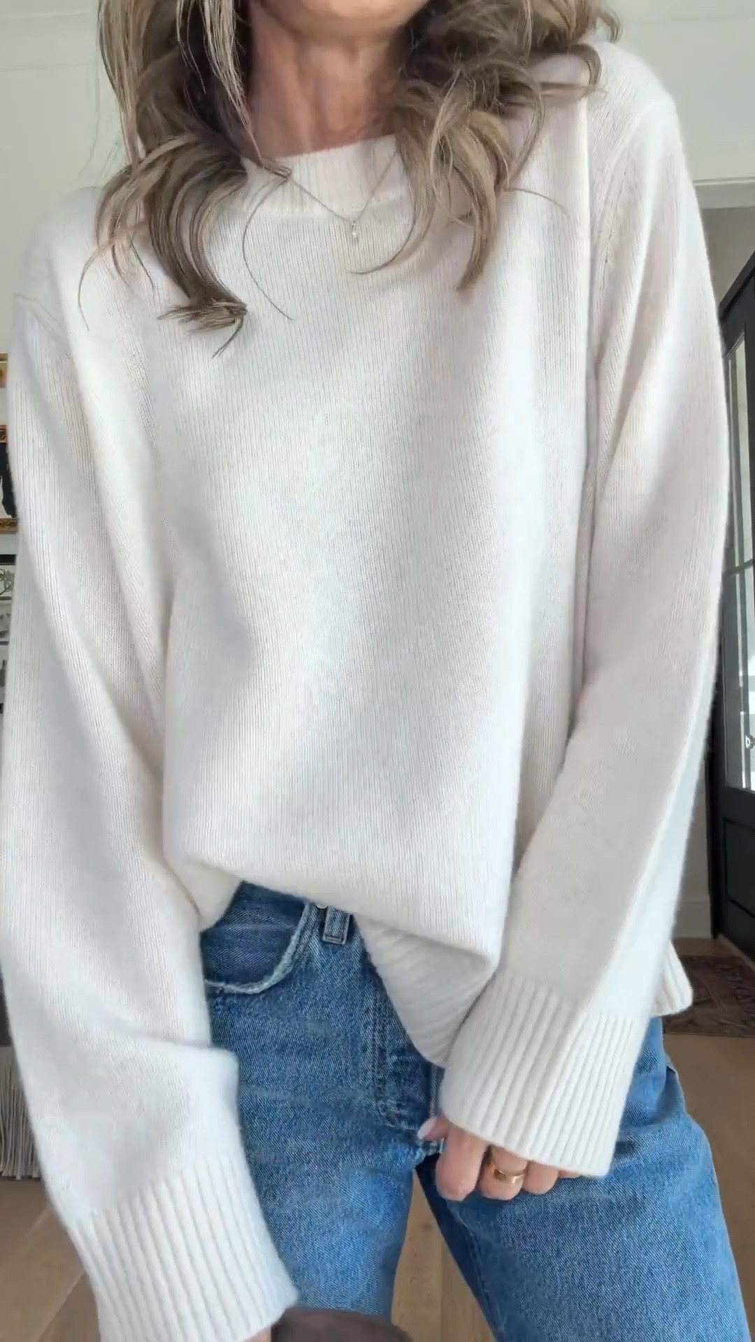 -Jeans size down 1 size, I’m 5’6” (I’m wearing my true size, washed in hot to shrink, rather I sized down) 
-a favorite sweater sz S
-Flats, wearing true size, if in-between, sz Down. 
-Suede bag several colors available 



#LTKootd #LTKOver40 #LTKgrwm