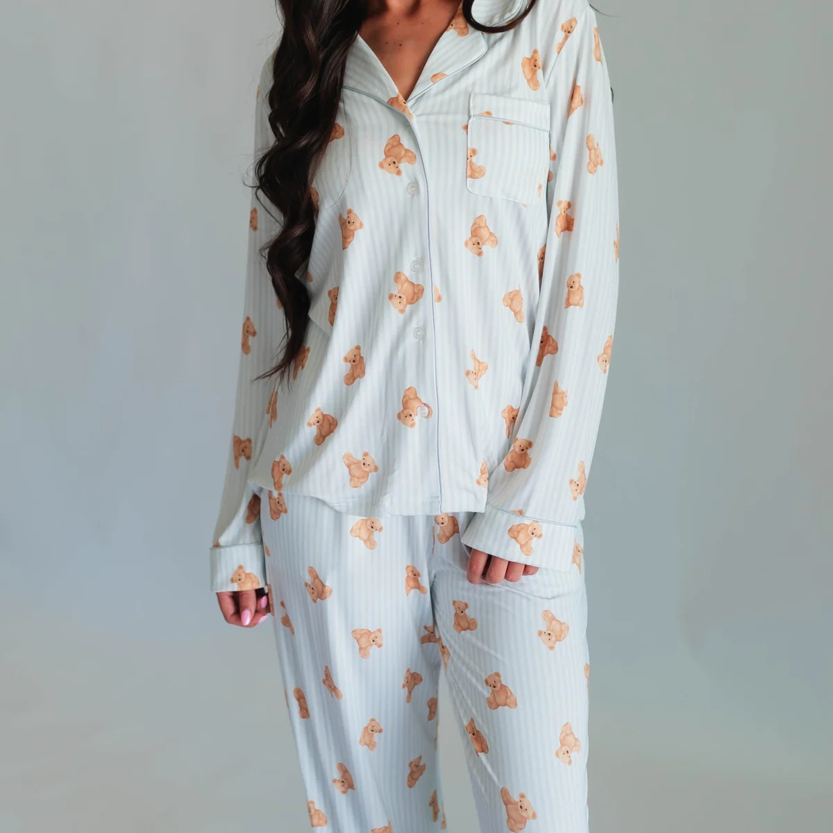 Women's Button Up Set In Teddy | Silks Design