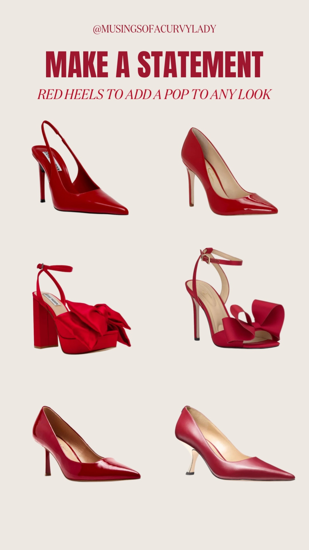 Have you heard? Red is in and it’s HOT right now🔥 Make a statement this season and add a pop of red to your style!

#redheels #redoutfit #galentines #valentinesday #redinspo

#LTKFindsUnder100 #LTKPlusSize #LTKShoeCrush