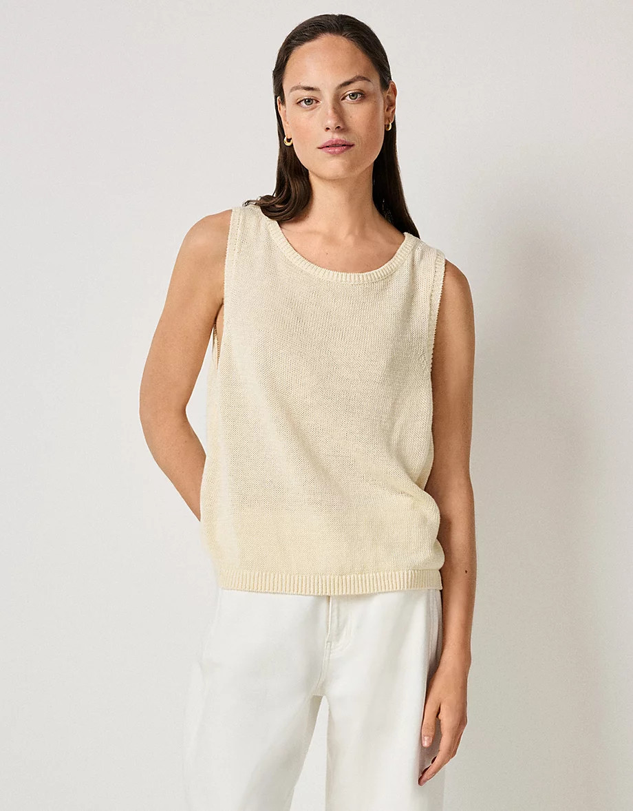 Linen Cropped Tank | The White Company UK & ROW
