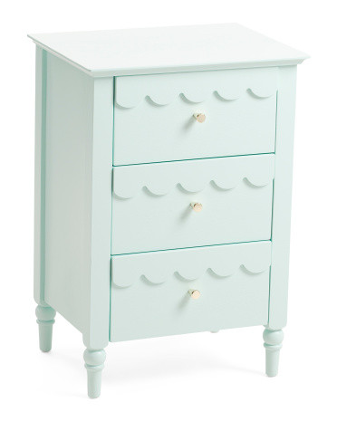 26in 3 Drawer Scalloped Accent Table | Marshalls