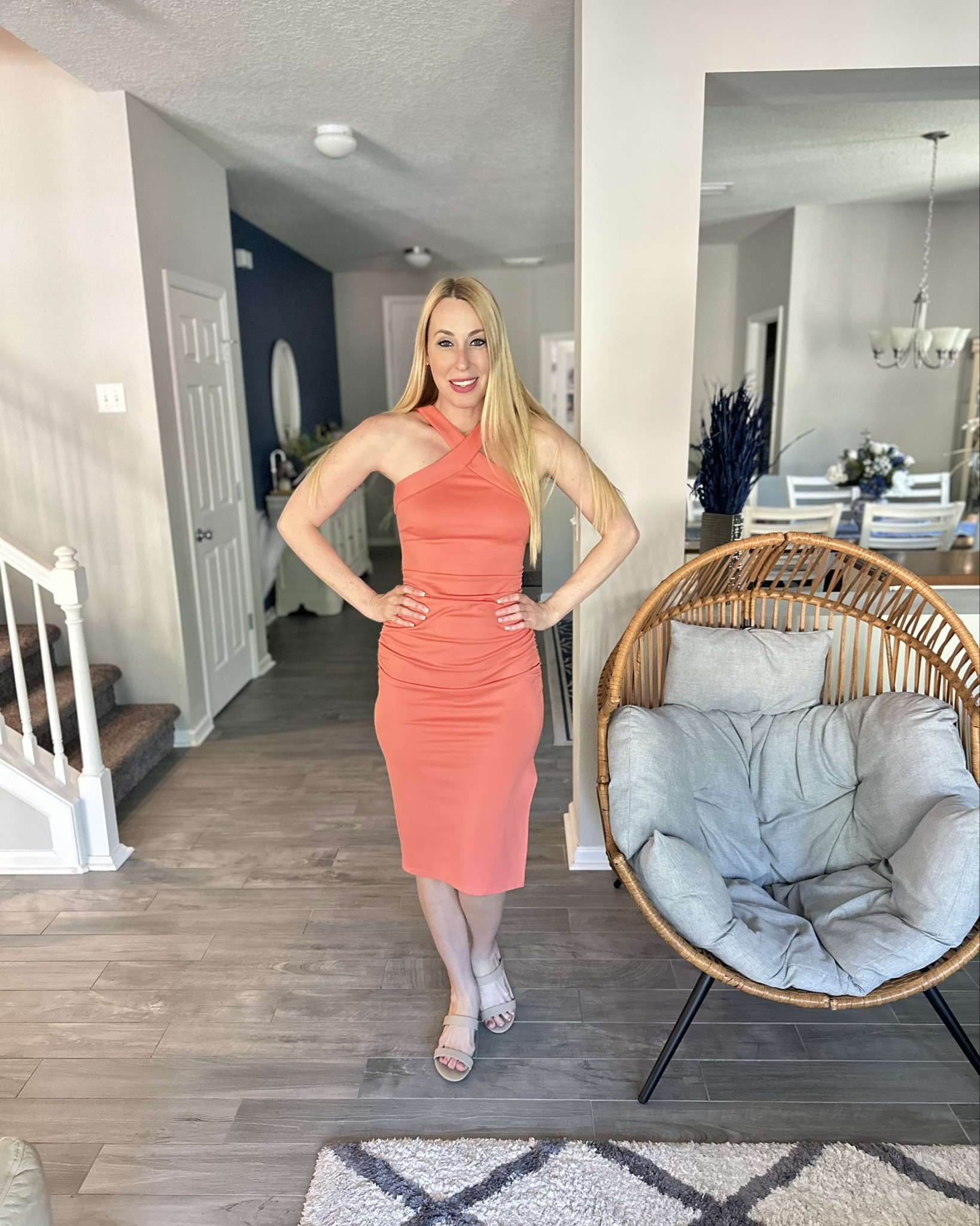 A gorgeous dress for weddings 
💗 wearing size small
💗has great stretch and the ruching covers all the bumps 

#LTKstyletip #LTKfindsunder50 #LTKwedding