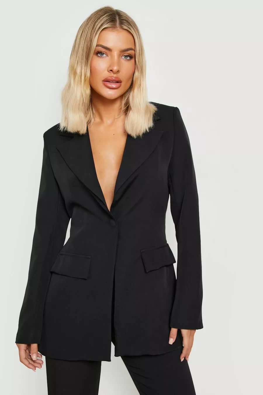 Plunge Fitted Tailored Blazer | Boohoo.com (US & CA)