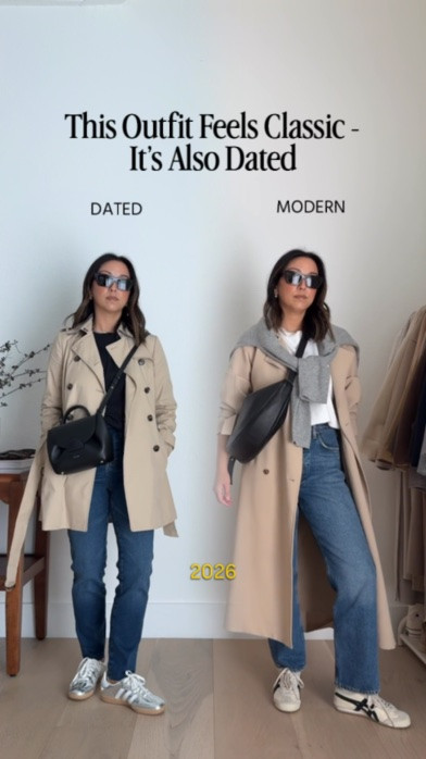 Update your trench, denim, crossbody, and sneaker fall outfit. 

Aritzia tee medium
Oak + Fort trench xxs in beige
Agolde 90’s mid rise straight. 25. Fit like a high rise. 
Amazon socks
Onitsuka Tiger sneakers 4 men’s
Everlane cashmere sweater xs
The Sak Tees bag large - looks like this size is sold out
YSL sunglasses

#LTKPetite #LTKOver40 #LTKmomlife