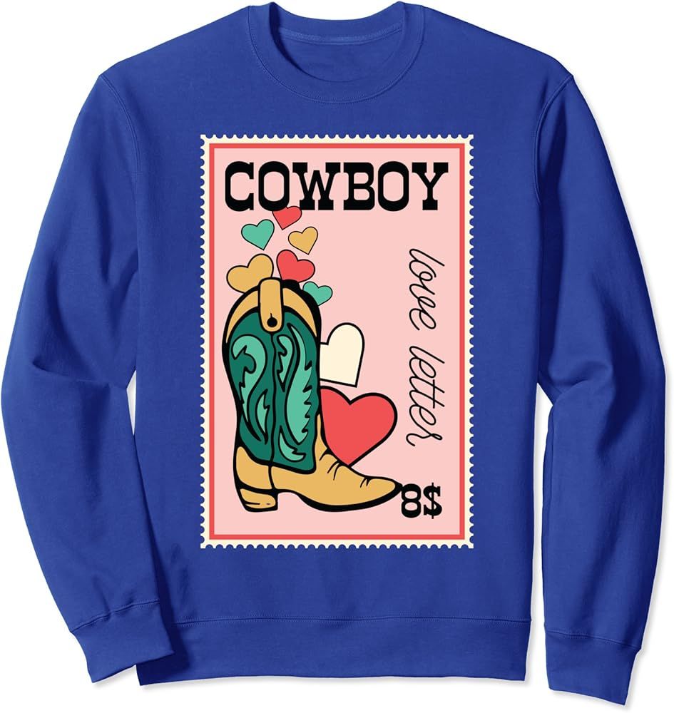 Cowboy Love Letter Funny Western Valentine Retro Howdy Sweatshirt | Amazon (US)