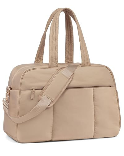 LOVEVOOK Travel Duffel Bag, Gym Bags for Women with Shoe Compartment, Carry on Weekender Bags with Wet Pocket for Women,Water Resistant Puffer Bag Workout Bag for Sports Gym | Amazon (US)