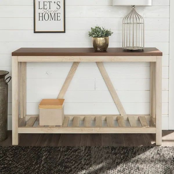Middlebrook Paradise Hill A-frame Console Table - Rustic Oak | Bed Bath & Beyond