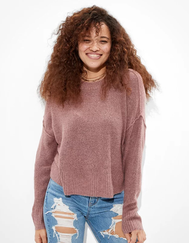 AE Oversized Dreamspun Crew Neck Sweater | American Eagle Outfitters (US & CA)