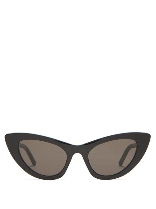 Saint Laurent - Lily Cat Eye Acetate Sunglasses - Womens - Black | Matches (APAC)