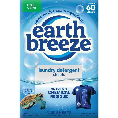 Earth Breeze Fresh Scent Laundry Detergent Sheets - 60 Loads: Hypoallergenic, Vegan, Concentrated, High Efficiency | Target
