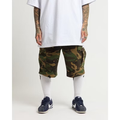 Shaka Wear Fleece Cargo Shorts CAMO GREEN 2XL | Target
