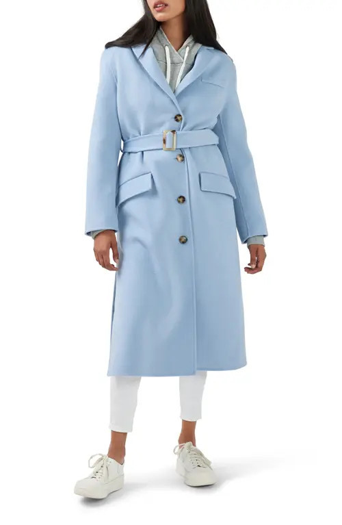 Belle & Bloom Skylilght Longline Wool Blend Coat in Sky Blue at Nordstrom, Size Medium | Nordstrom