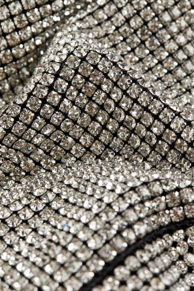 Rhinestone-embellished Clutch - Silver-colored - Ladies | H&M US | H&M (US + CA)