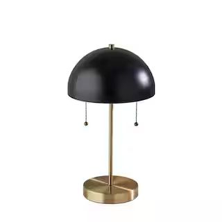 Bowie 18 in. Antique Brass and Black Table Lamp | The Home Depot