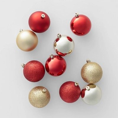 50ct Christmas 70mm Ornament Set Red & Gold - Wondershop™ | Target