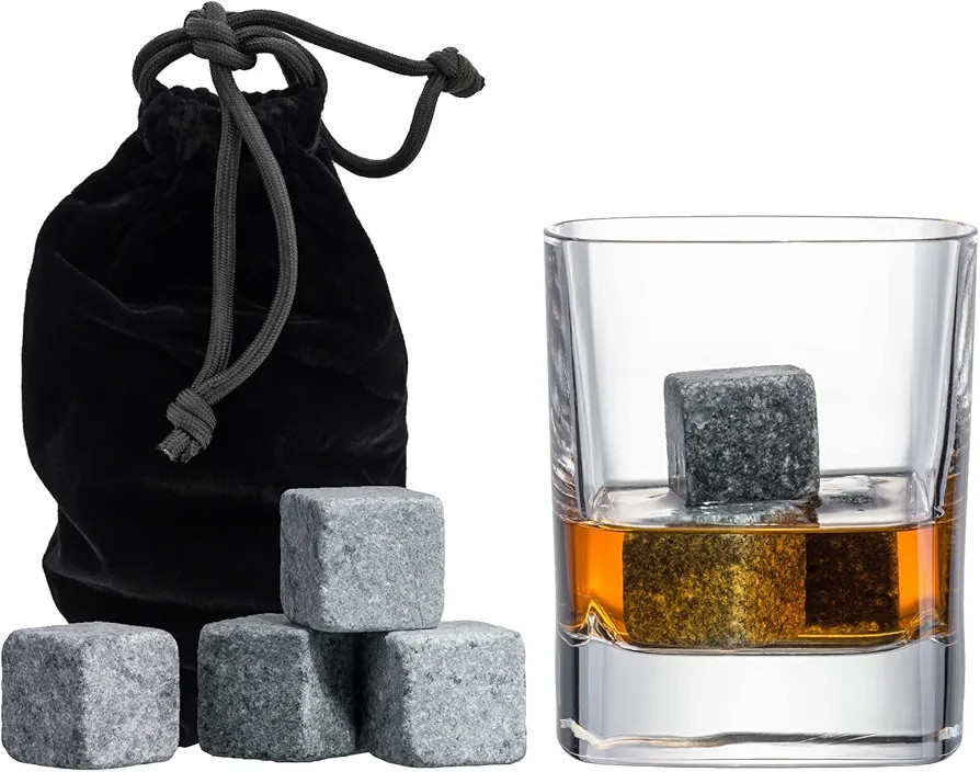 Set of 9 Grey Beverage Chilling Stones [Chill Rocks] Whiskey Stones for Whiskey and Other Beverag... | Amazon (US)