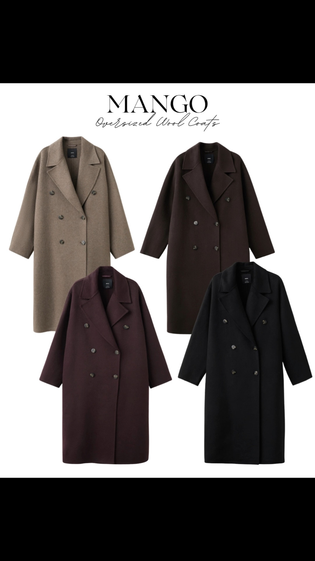 Back in stock alert- Mango oversized wool coats, the perfect wardrobe staple 🤎

Tags: capsule wardrobe, winter outfit, elevated elevated look, office outfit, Christmas gift 

#LTKHoliday #LTKGiftGuide #LTKootd
