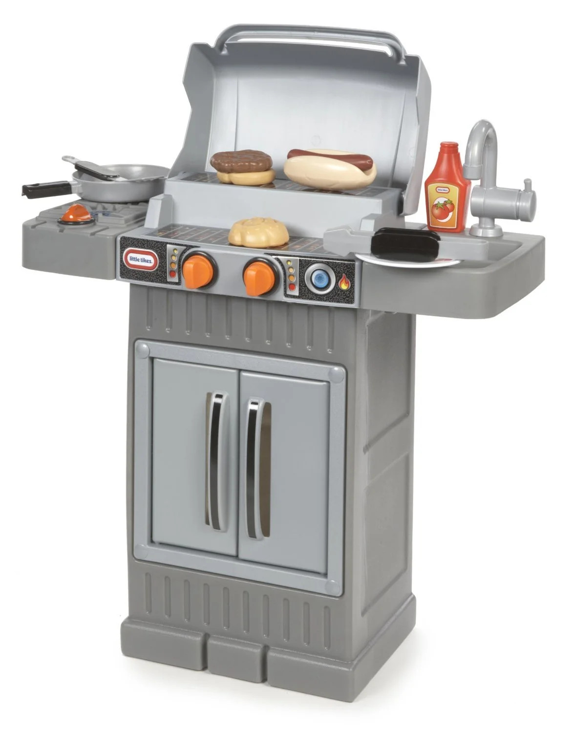 Little Tikes Cook 'n Grow BBQ Grill 8-Piece Pretend Play Kitchen Toys Playset, Gray, For Kids Tod... | Walmart (US)