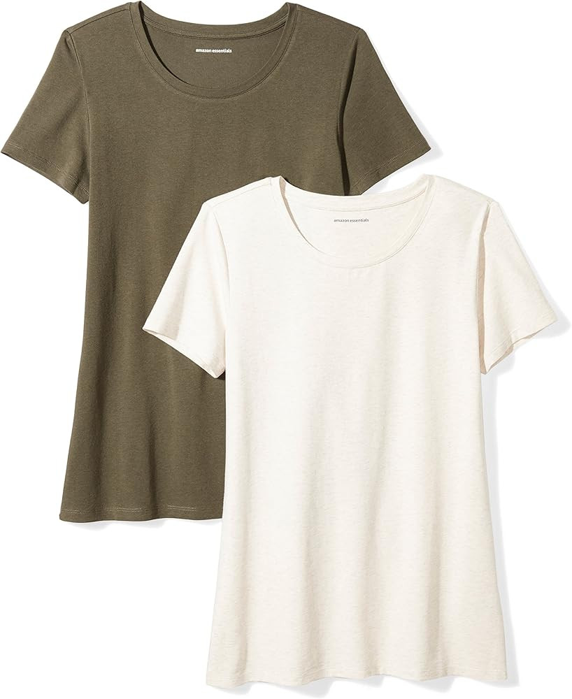 Women's 2-Pack Classic-Fit Short-Sleeve Crewneck T-Shirt | Amazon (US)