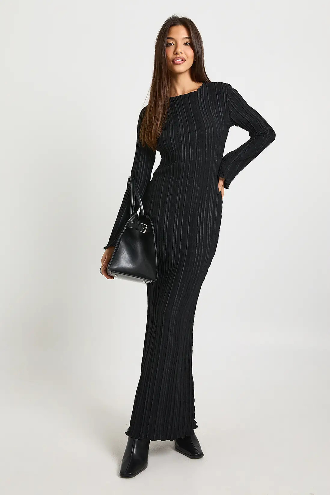 Textured Flare Sleeve Maxi Dress | Nasty Gal US