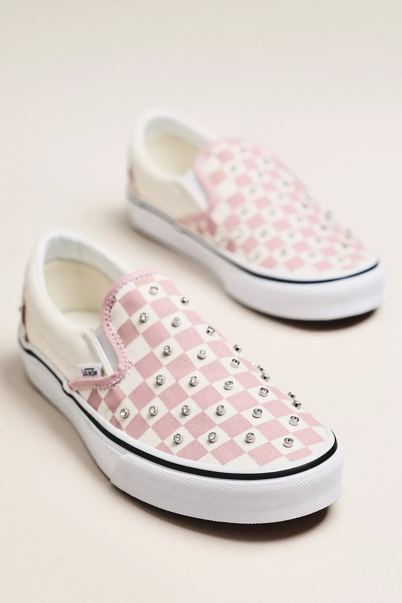 Vans Classic Slip-On Rhinestone Checkerboard Sneakers | Anthropologie (US)