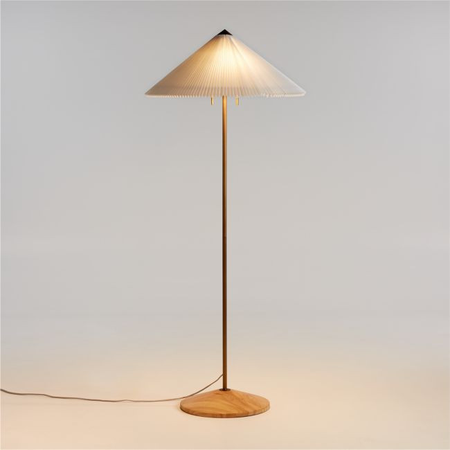Flores Floor Lamp with Fluted Shade 66 | Crate & Barrel