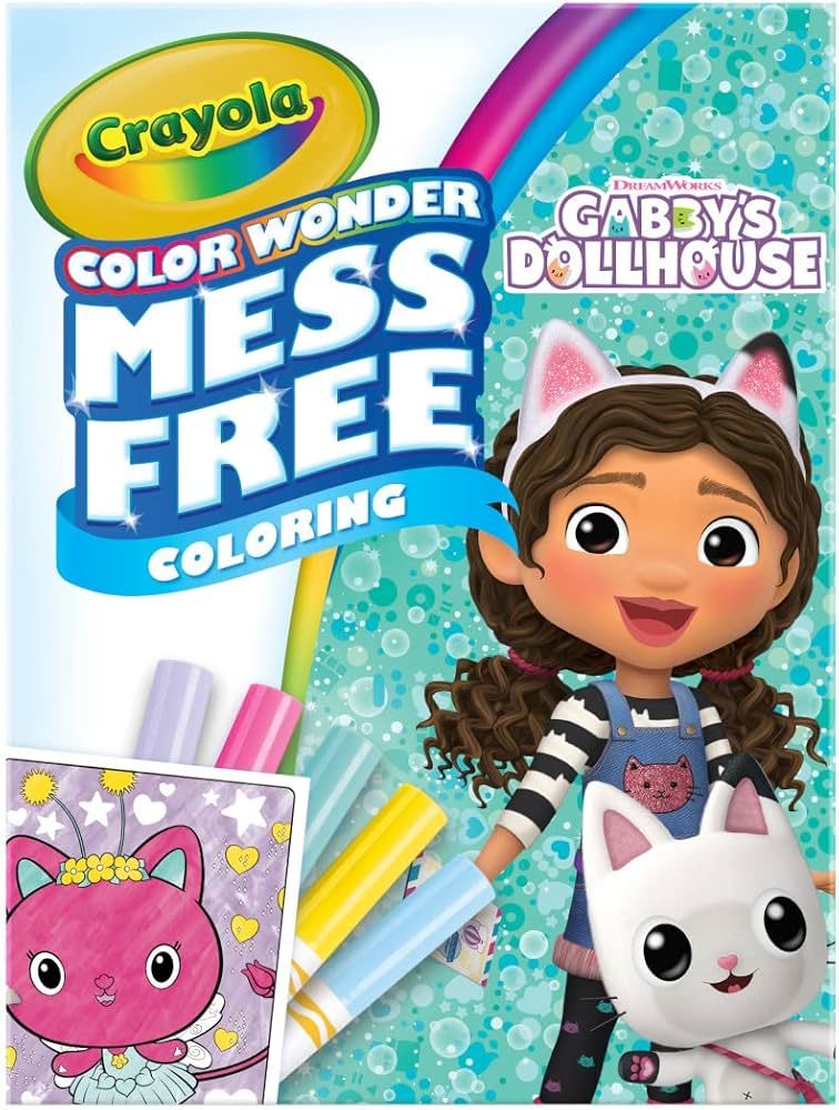 Crayola Gabbys Dollhouse Color Wonder, 18 Mess Free Coloring Pages & 5 No Mess Markers, Gift for ... | Amazon (US)