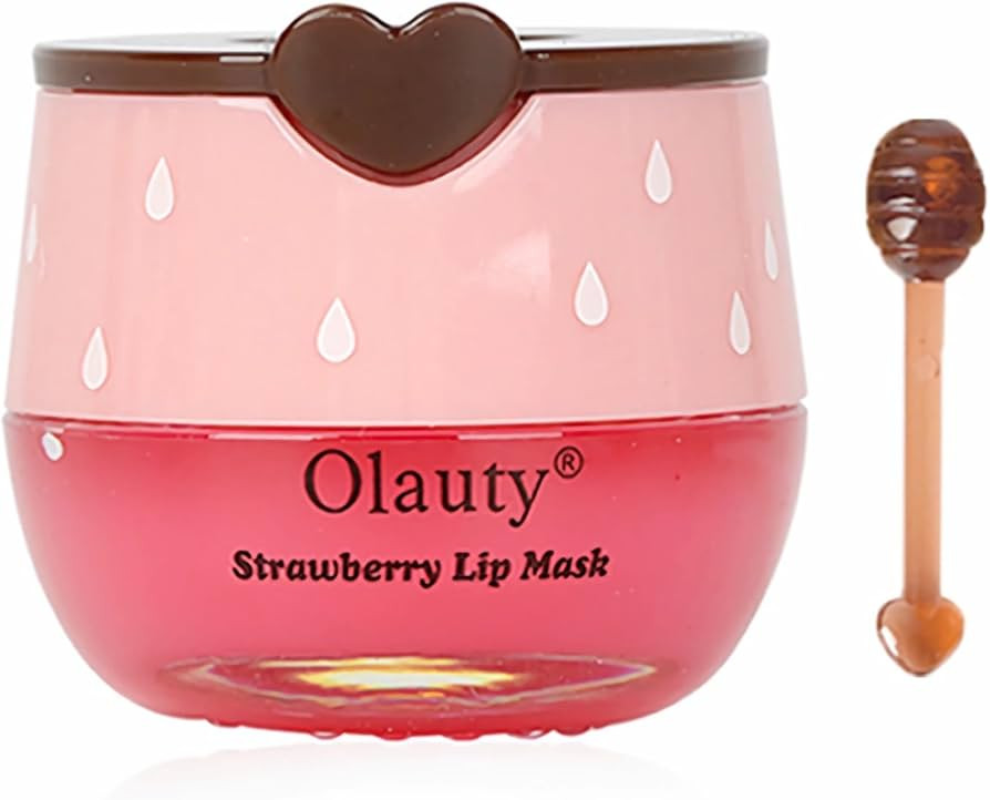 Strawberry Sleeping Lip Mask,Bee Lip Balm Lip Mask Honey Pot Propolis Moisturizing Lip Balm with ... | Amazon (US)