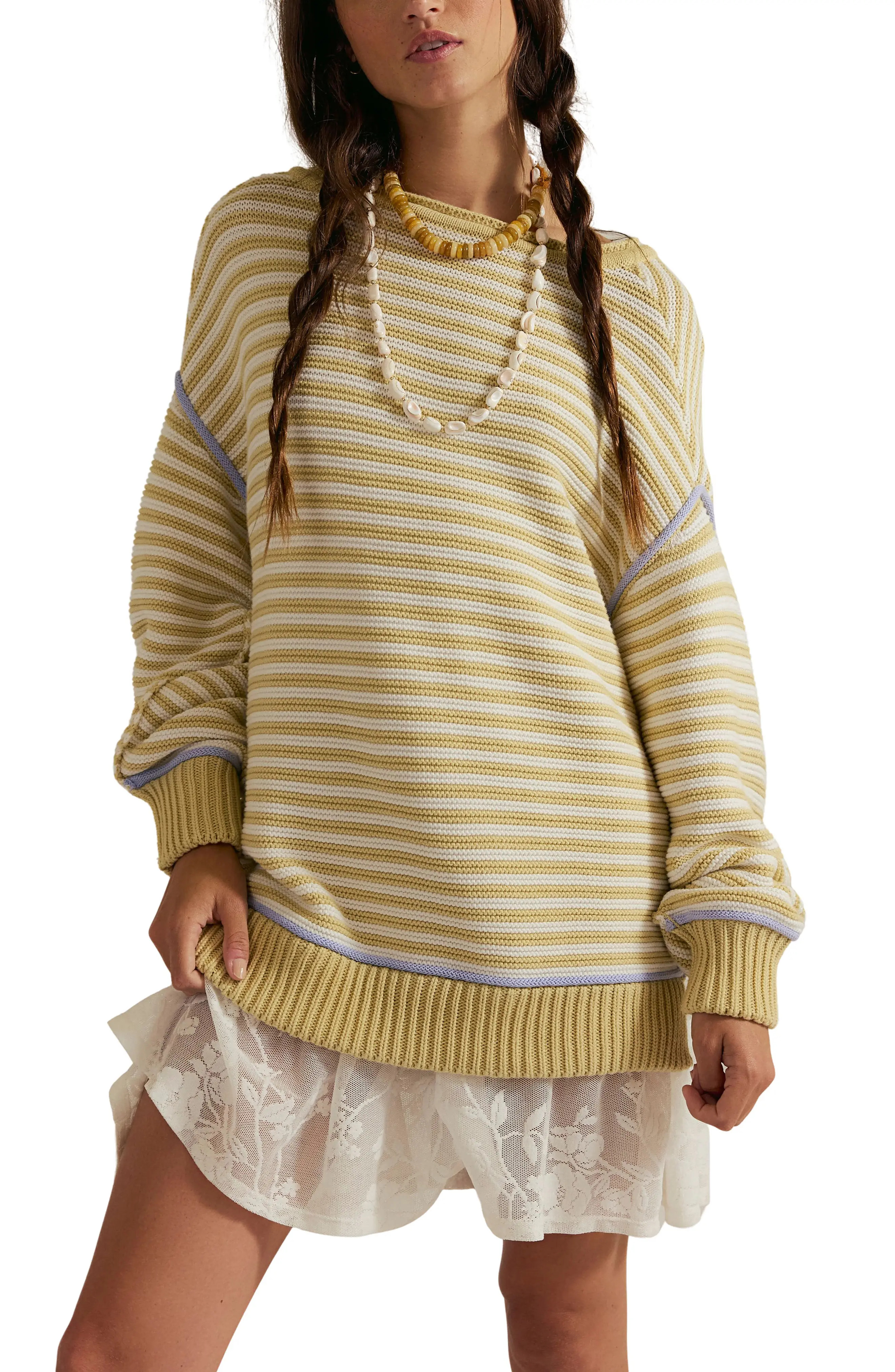 Free People We The Free Stripe Cotton Sweater (Women) | Nordstrom | Nordstrom