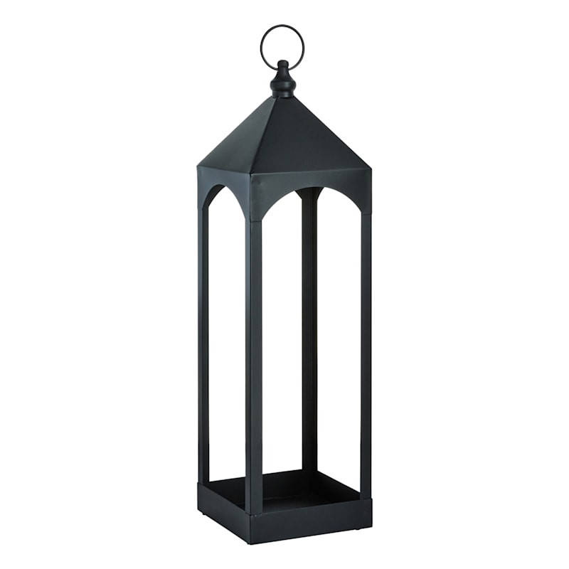 Oversized Black Metal Floor Lantern, Medium | At Home