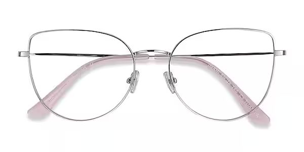 Imani Cat Eye Silver Glasses for Women | Eyebuydirect | EyeBuyDirect.com