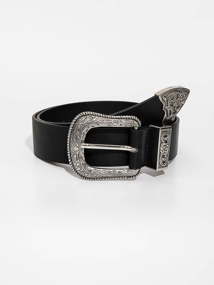 1pc Women Solid Western Buckle Fashion Belt For Daily Life | SHEIN