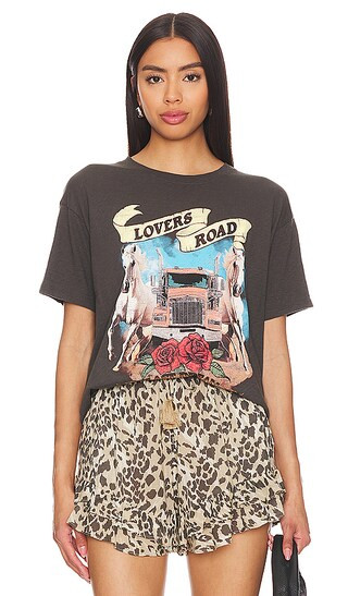 Lovers Road Biker Tee in Charcoal | Revolve Clothing (Global)