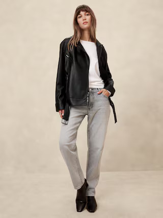 Vegan Leather Moto Jacket | Banana Republic Factory