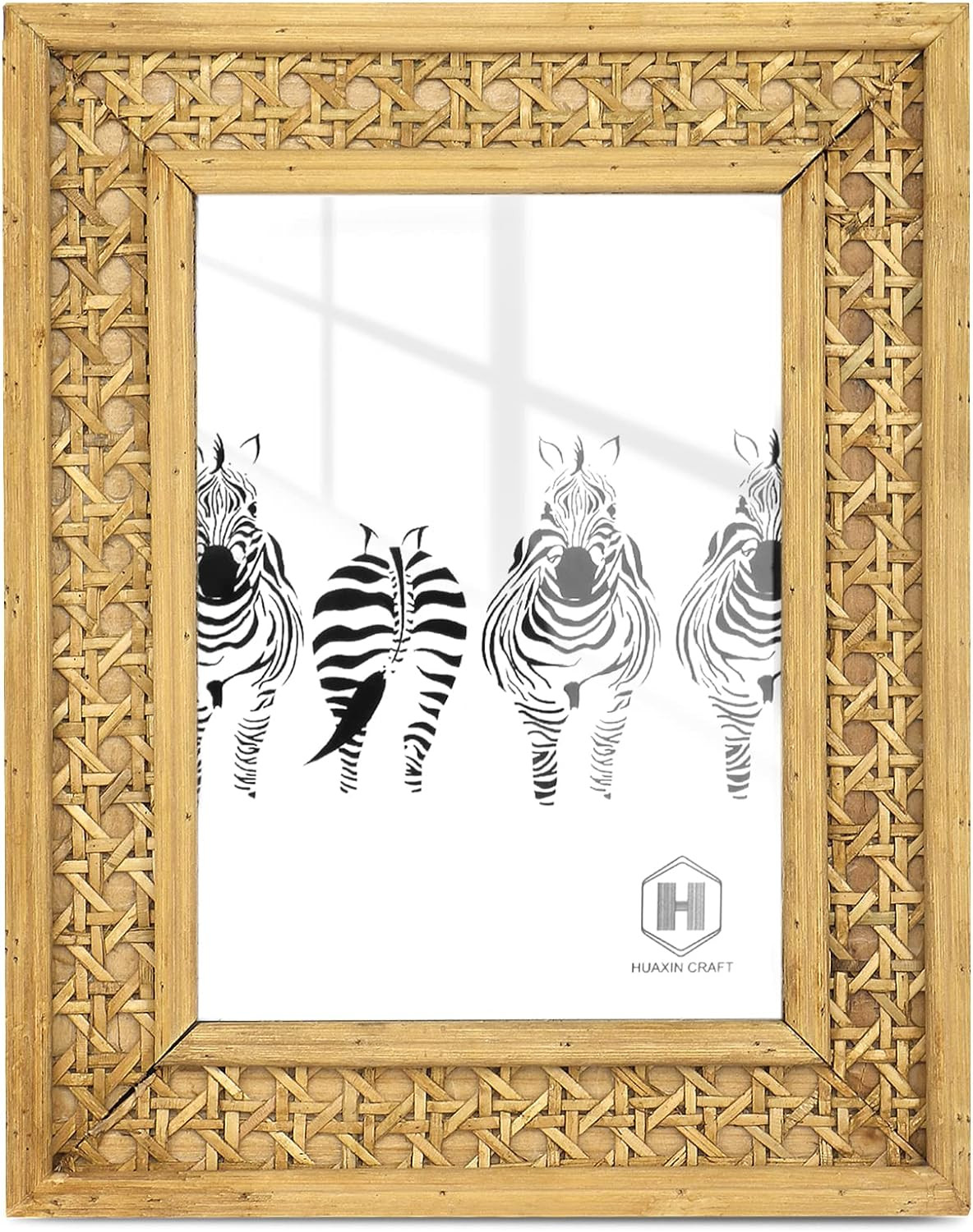 Rattan 4x6 picture Frame, Wicker Boho Rustic Photo Frame, Vintage Cany Stand Table Top Desk (4x6 ... | Amazon (US)