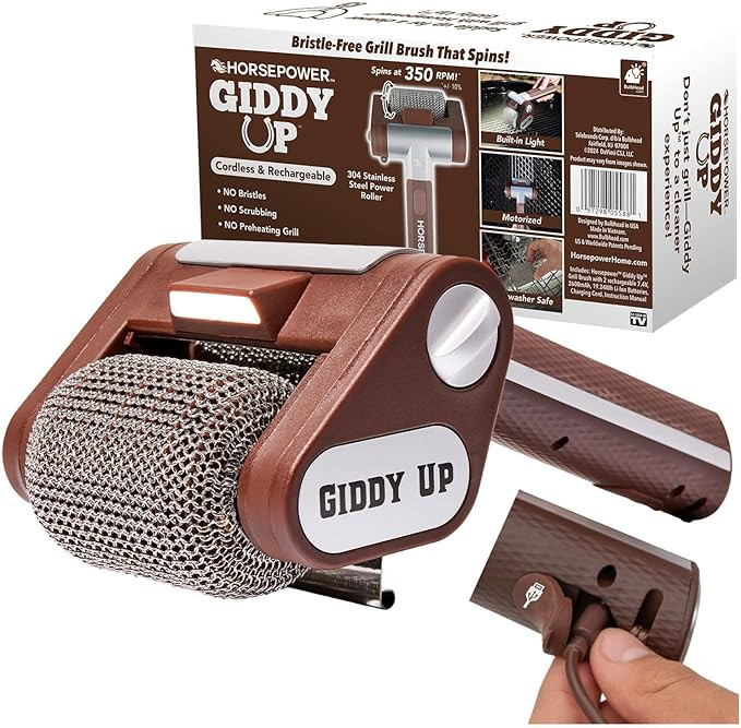 HorsePower Giddy Up Grill Cleaner AS SEEN ON TV! – Cordless, Rechargeable BBQ Tool with 350 RPM... | Amazon (US)