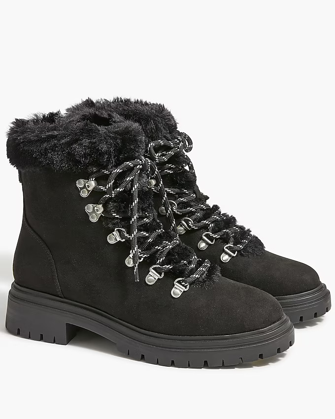 Faux-fur winter hiking boots | J.Crew Factory