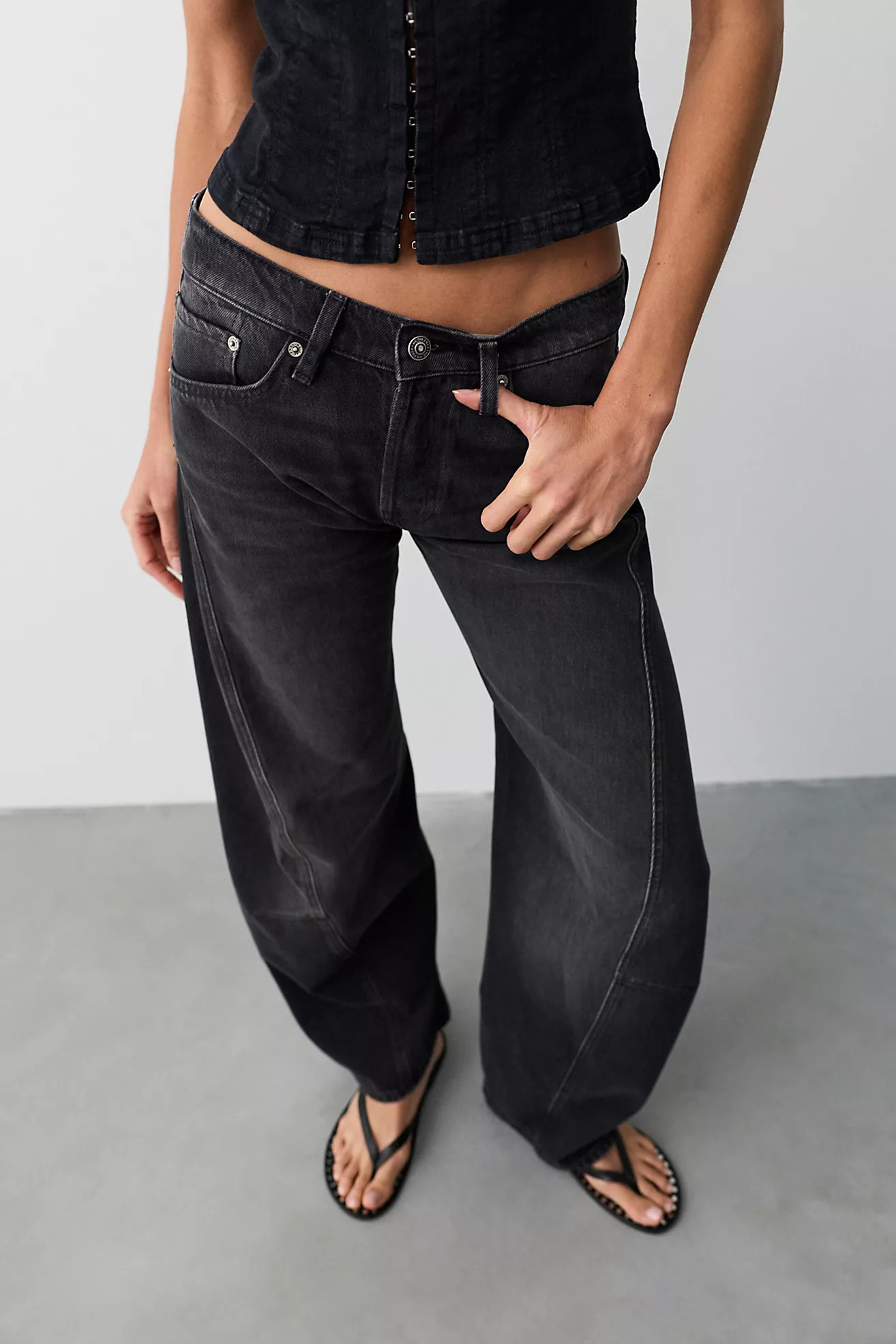 We The Free Fable Low-Rise Twisted Bowed Jeans | Free People (Global - UK&FR Excluded)