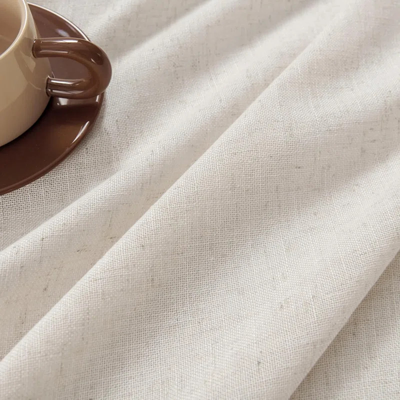 Hokku Designs Linen Curtains for Living Room,Light Filtering Rod Pocket Back Tab Semi Sheer  96 i... | Wayfair North America