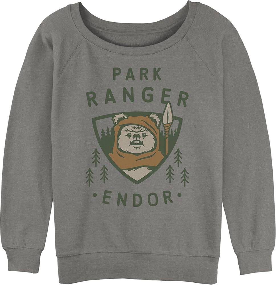STAR WARS Women's Park Ranger Junior's Raglan Pullover with Coverstitch | Amazon (US)