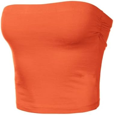 Women's Shapewear Tube Tops Strapless Ruched Built-in Shelf Bra Casual | Amazon (US)