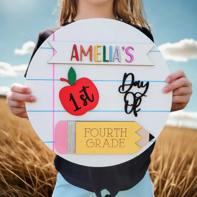 Personalized Back to School Sign, Interchangeable Back to School Sign, First Day of School Photo ... | Etsy (Global)