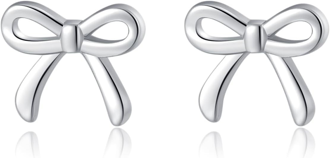 SLUYNZ Solid 925 Sterling Silver Tiny Bow Earrings Stud for Women Teens Small Bowknot post Stud E... | Amazon (US)