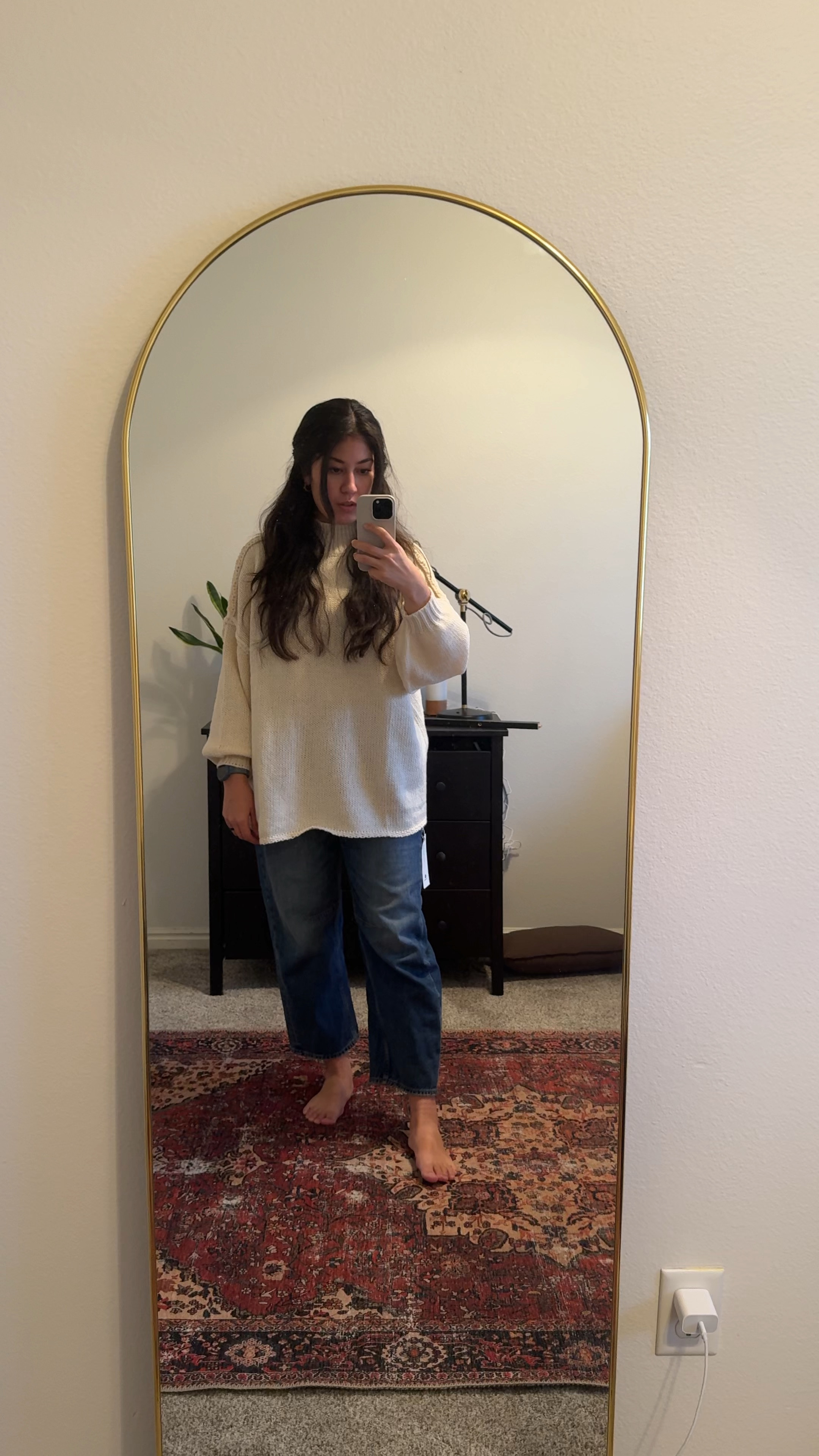 A new favorite winter sweater from Amazon! Super fluffy and cute!

I did end up wearing it with these jeans and got so many compliments!