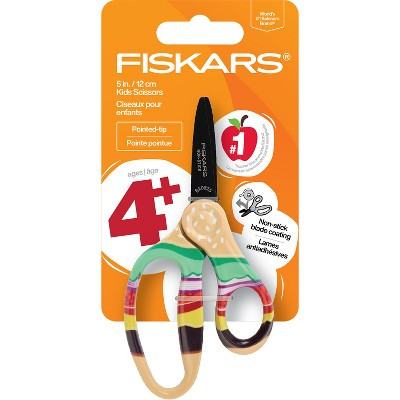 Fiskars 5" Pointed Non-Stick Hamburger Kids Scissors | Target