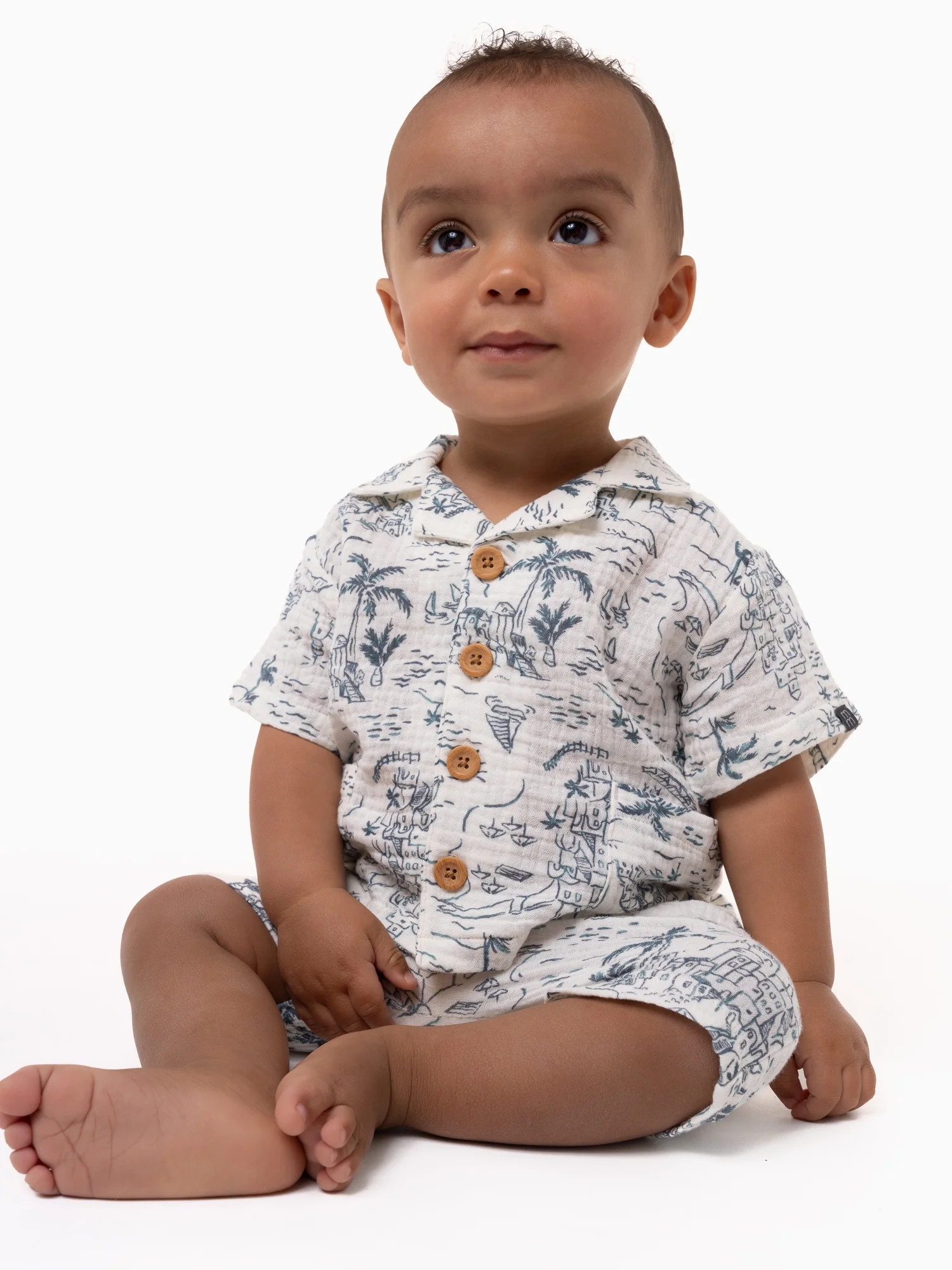 Modern Moments by Gerber Baby Boy Shirt and Short Outfit Set, Sizes 0/3 Months - 24 Months | Walmart (US)