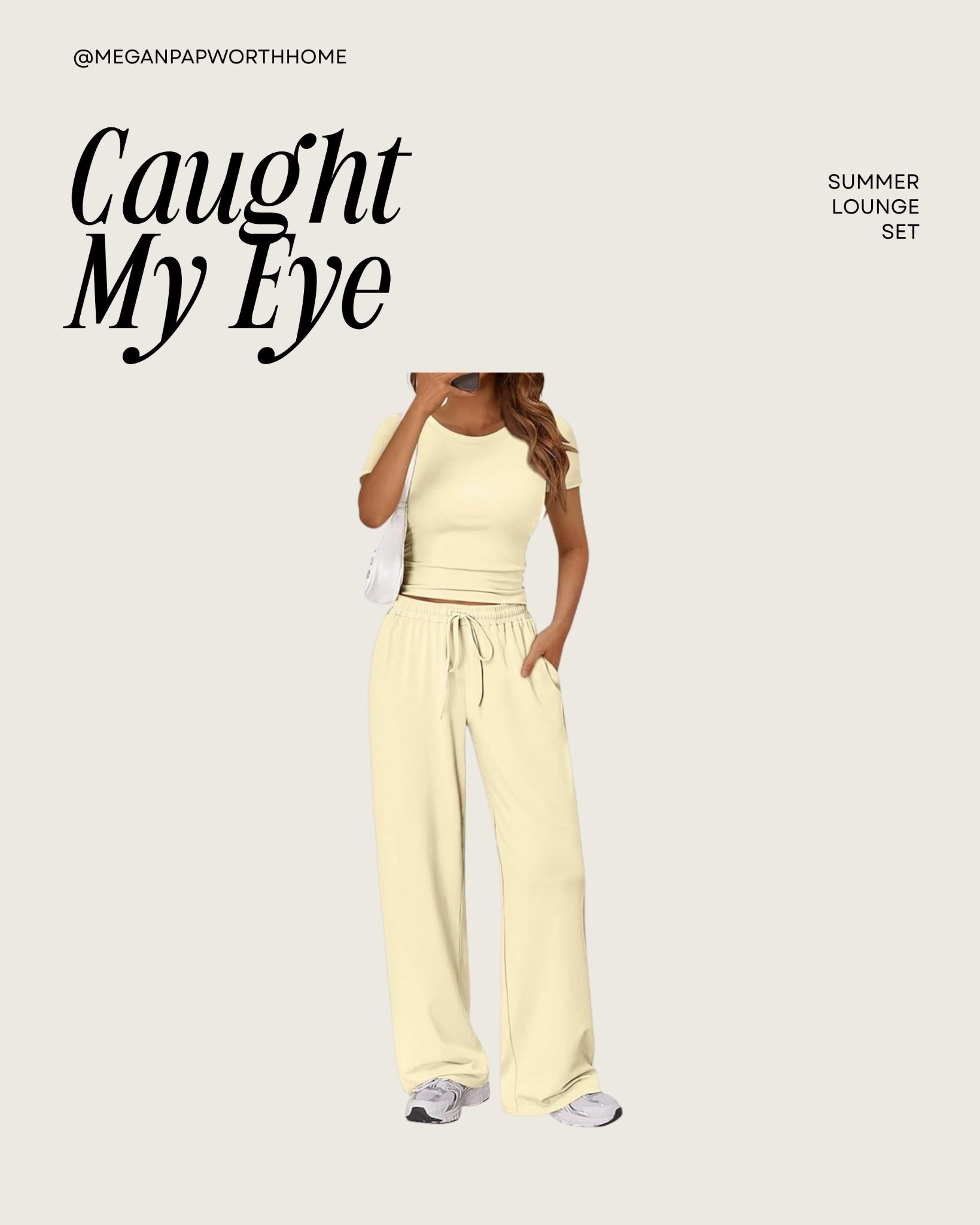 I saw someone post about this set and she had it on and it was so cute! It comes in 1 million colors and is the perfect summer lounge set. Girl, let’s twin! 💛 
