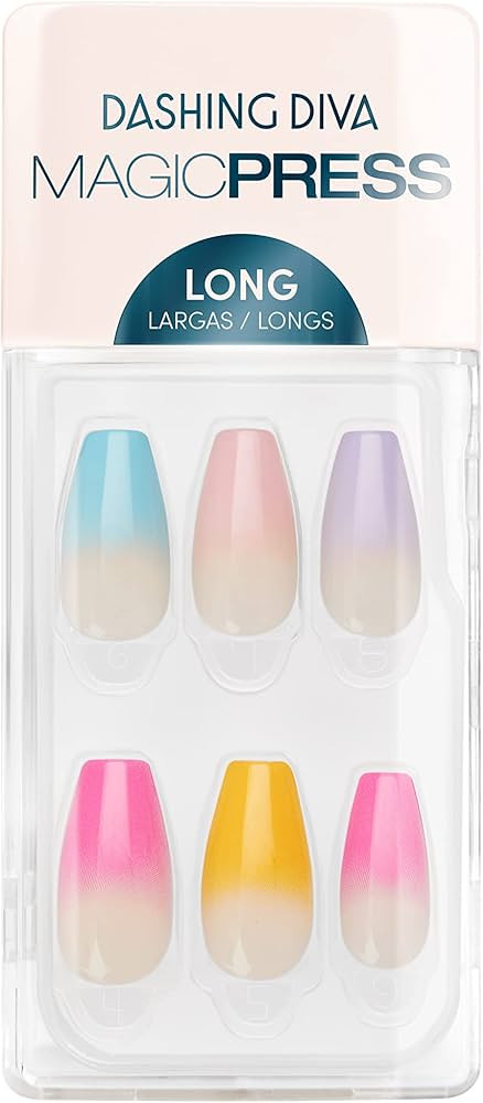 Dashing Diva Magic Press Nails - Happy Medium | Long, Coffin Shaped Press On Nails | Long Lasting... | Amazon (US)